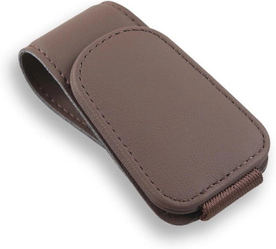 Regolatori di occhiali da sole per auto parabrezza - set da 2, magnetici, clip in pelle
