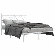 Letto matrimoniale | Letto per adulti | Giroletto con Testiera in Metallo Bianco 120x200 cm