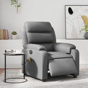 Poltrona Massaggiante Elettrica Reclinabile Grigio Similpellecod mxl 85086
