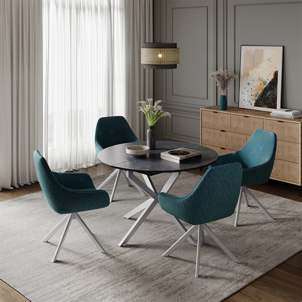 Tavolo da pranzo allungabile Loyd Antracite/Grigio 120 x 120 cm Estensibile Vicco