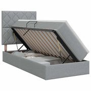 Letto con contenitore e materasso Grigio Chiaro 100 x 200 cm 3459546