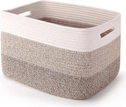 Cestino Tessuto per l'Organizzazione - Borse Tessili Decorative per Giocattoli e Bagno 33 x 28 cm - Miele