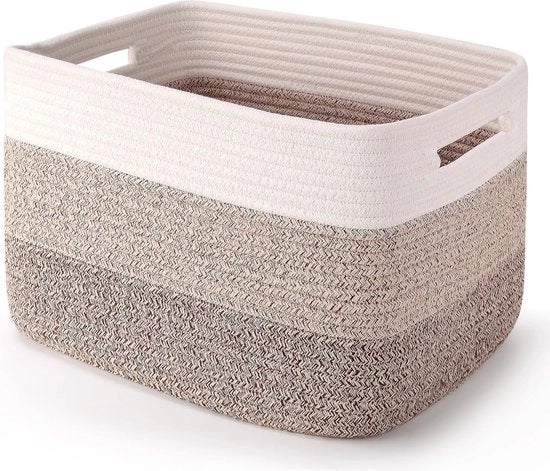 Cestino Tessuto per l'Organizzazione - Borse Tessili Decorative per Giocattoli e Bagno 33 x 28 cm - Miele