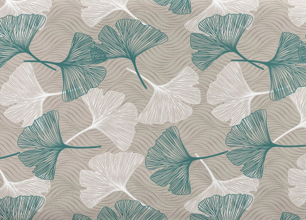 Telo Arredo Granfoulard Copritutto Salvadivano 100% Cotone Dis. Ginko - Matrimoniale - Verde