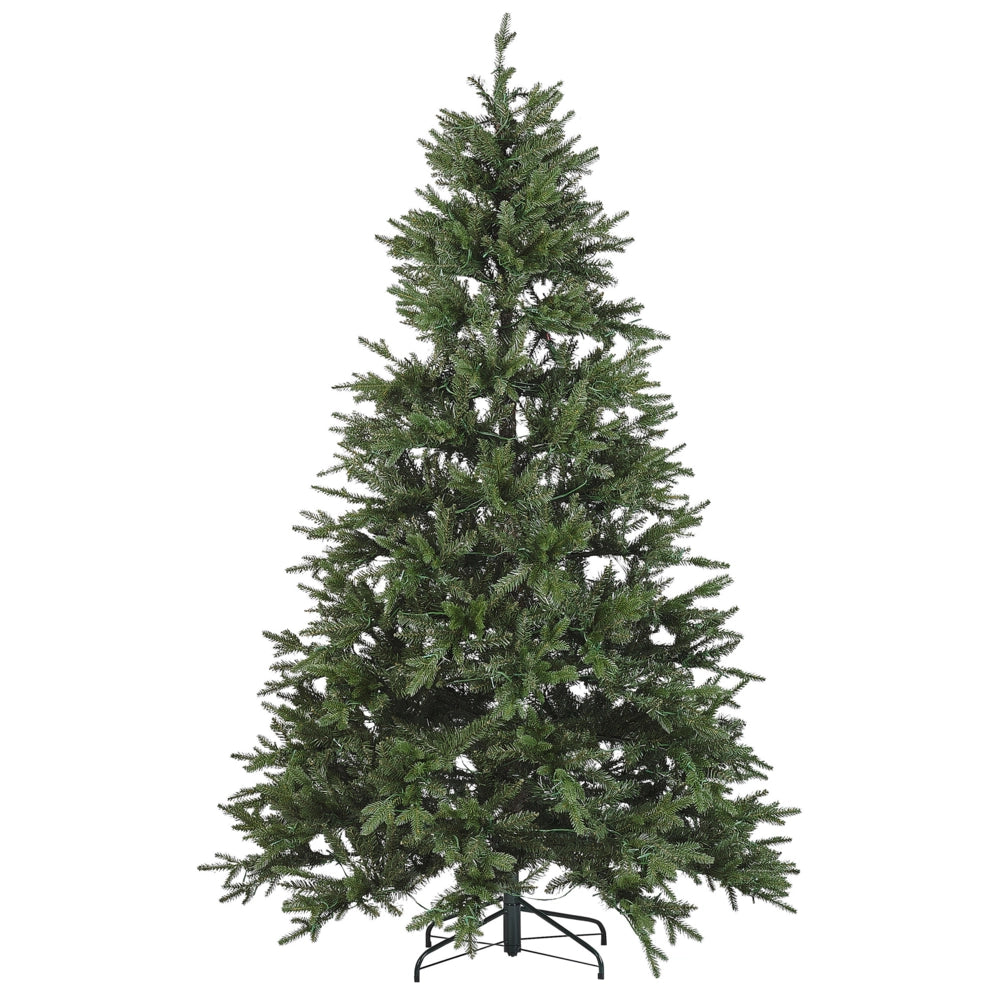 Albero di natale artificiale verde sintetico 210 cm rami innevati led  con lucine