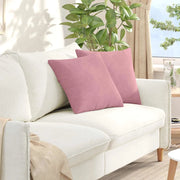 Cuscini da Divano 2 pcs Rosa 45 x 45 cm Tessuto in Cords