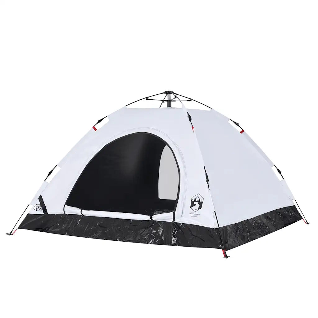 Tenda per 5 Persone-Tenda da campeggio Bianca Tessuto Oscurante a Rilascio Rapido