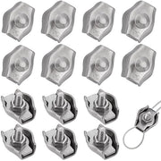 Klemme per cavi 30 pezzi - Klemme per cavi in acciaio inossidabile - Duratura/Moisturebestendig - Adatto per fili 1/8 pollice - Ideale per uso esterno/industriale - Prestazioni affidabili - Klemme per cavi
