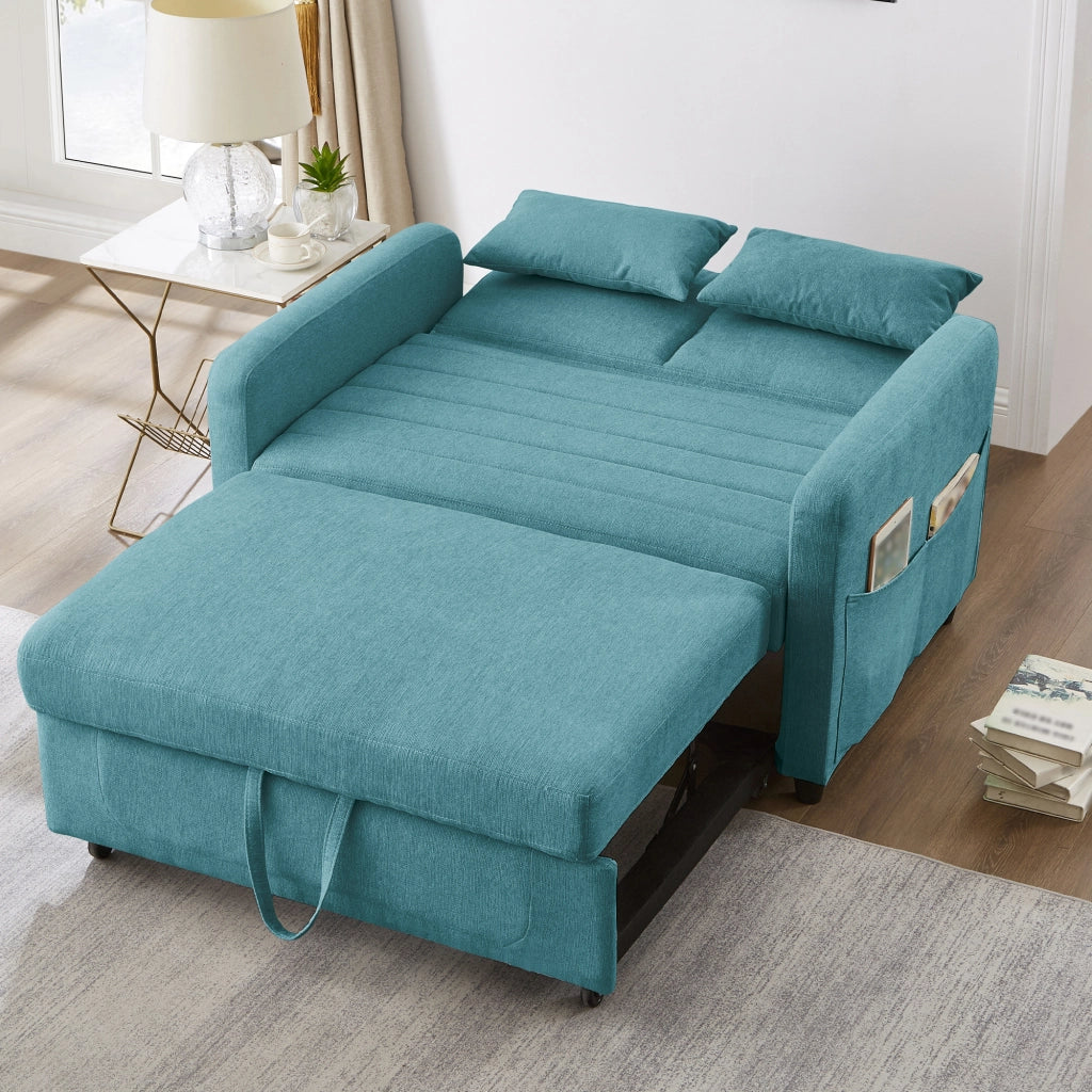 Sofabett due posti - Zephmum- Design estraibile, rivestimento in cotone-lino, schienale regolabile