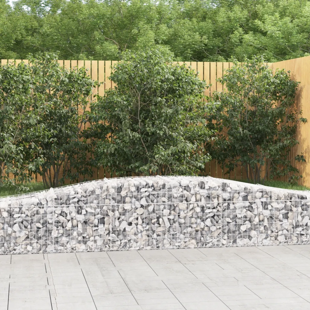 Cesti Gabbioni ad Arco 2 pz 400x50x40/60 cm Ferro Zincatocod mxl 101199