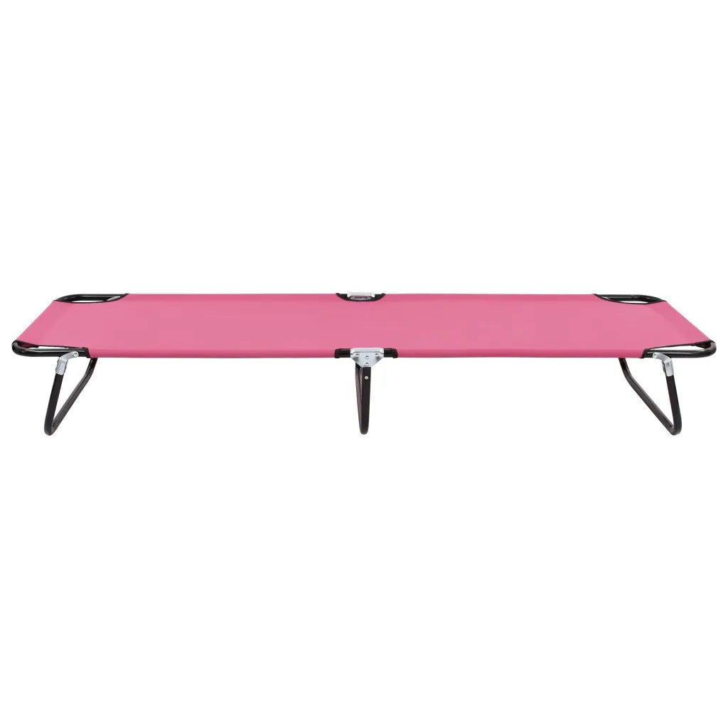 Lettino Prendisole Pieghevole in Acciaio Rosa 310349