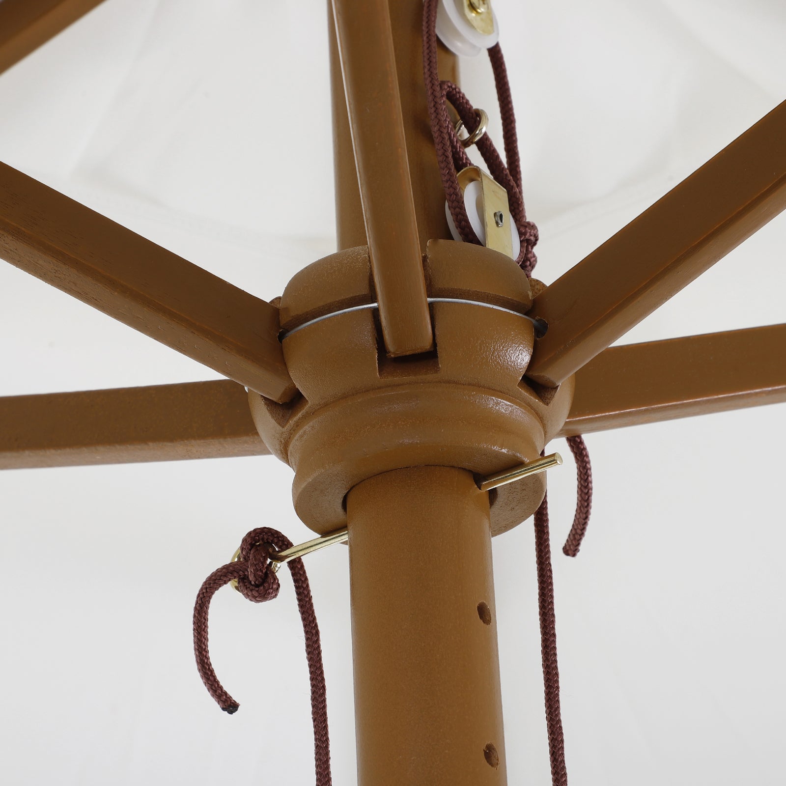 Ombrellone da Giardino Ø2,5x2,3 m Palo Ø38 mm in Bambù Bianco