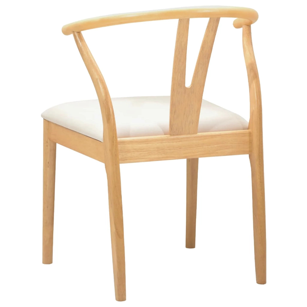 Sedia da pranzo 2 pcs Naturale e chiaro Legno di gomma solido