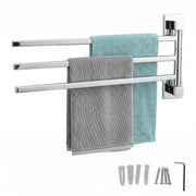Manubrio per asciugamano rotativo 180° - Manubrio per asciugamano in acciaio inossidabile - Manubrio per asciugamano per la stanza da bagno - Manubrio per asciugamano senza foratura - Manubrio per asciugamano per spazi piccoli - Facile da installare