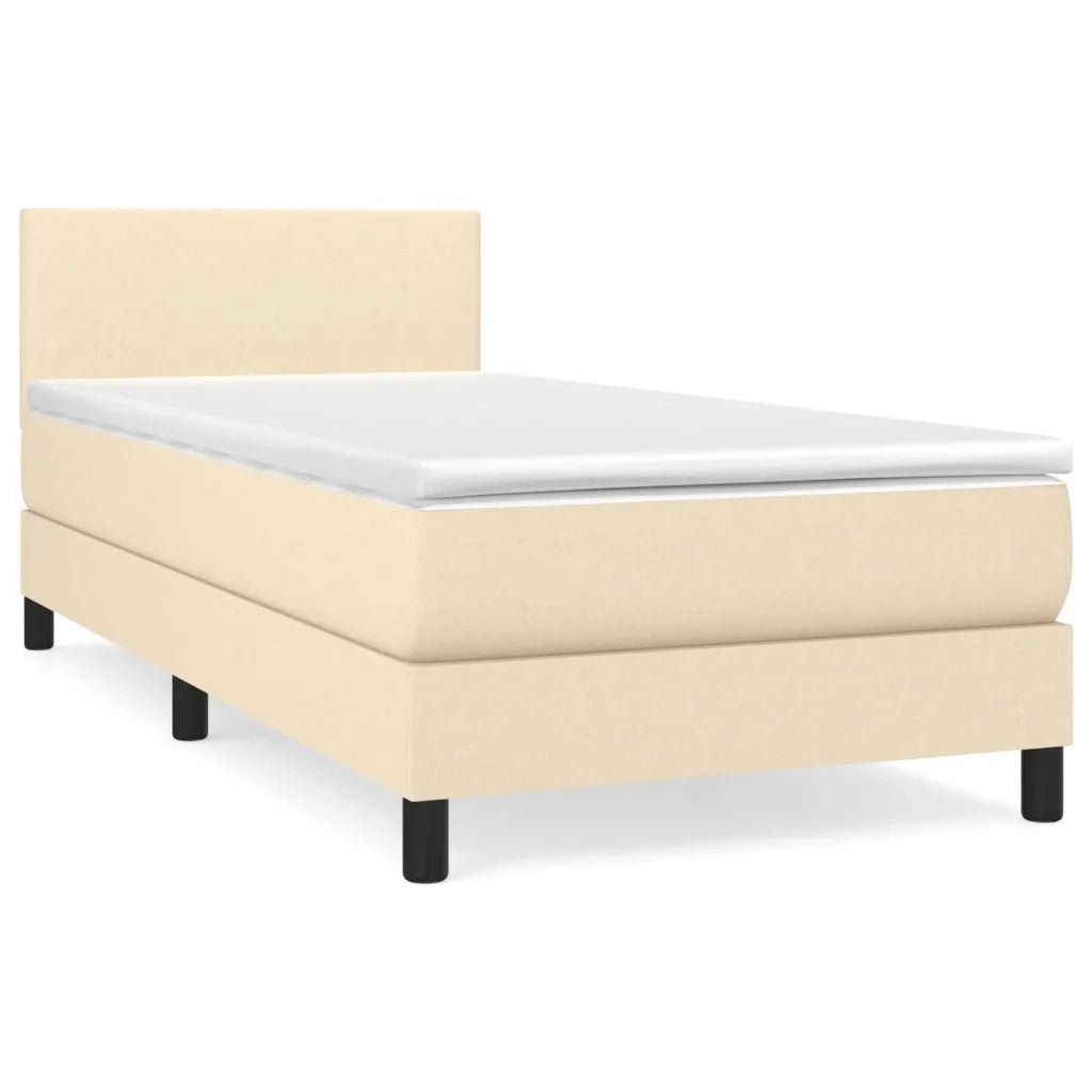 Giroletto a Molle con Materasso Crema 100x200 cm in Tessuto 3139878