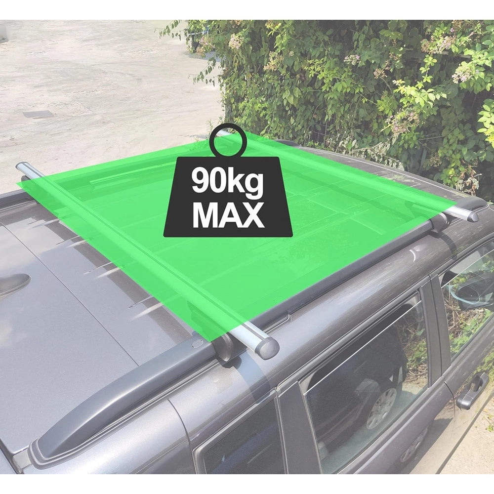 Trade Shop - 2pz Barre Portapacchi Portatutto Universali Da 120cm Auto Per Binari Rialzati Fino A 135cm -