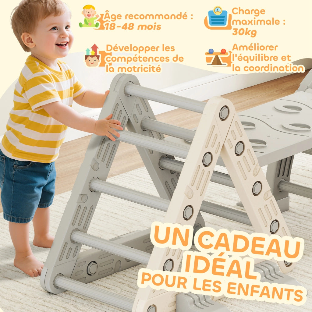 Casetta per arrampicata bambini ¨C zephmum ¨C grigio 279x80x69 cm