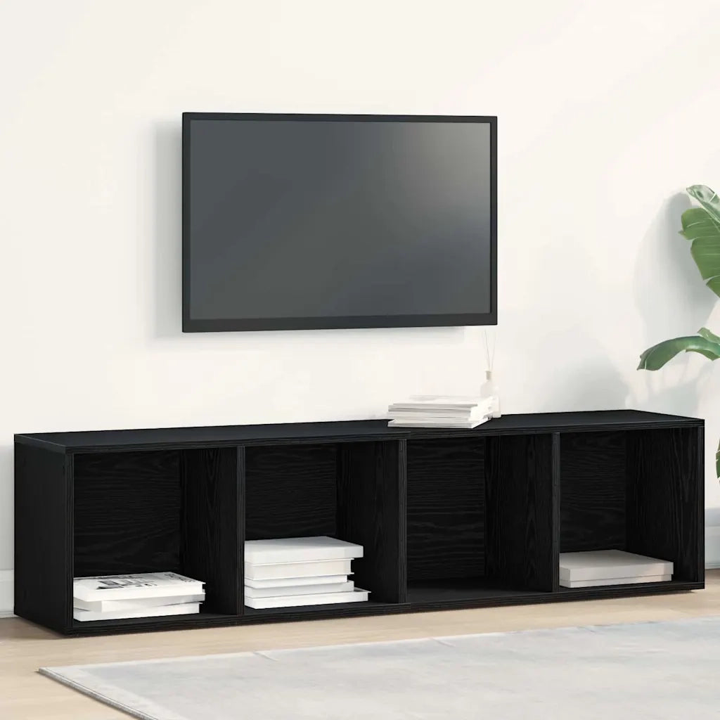 vidaXL Libreria Rovere Nero 36x30x143 cm in Legno Multistrato