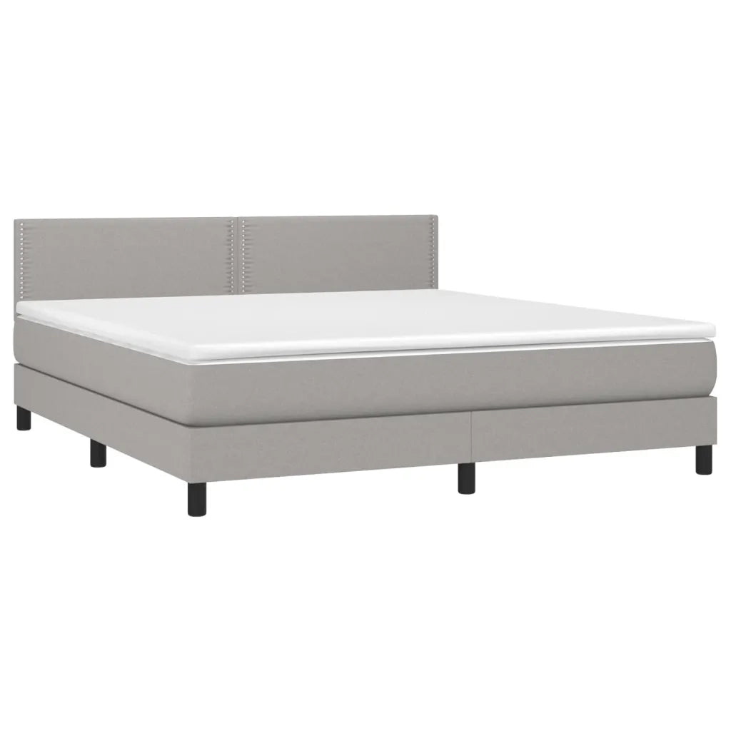 Giroletto a Molle con Materasso Grigio Chiaro180x200 cm Tessuto 3139993