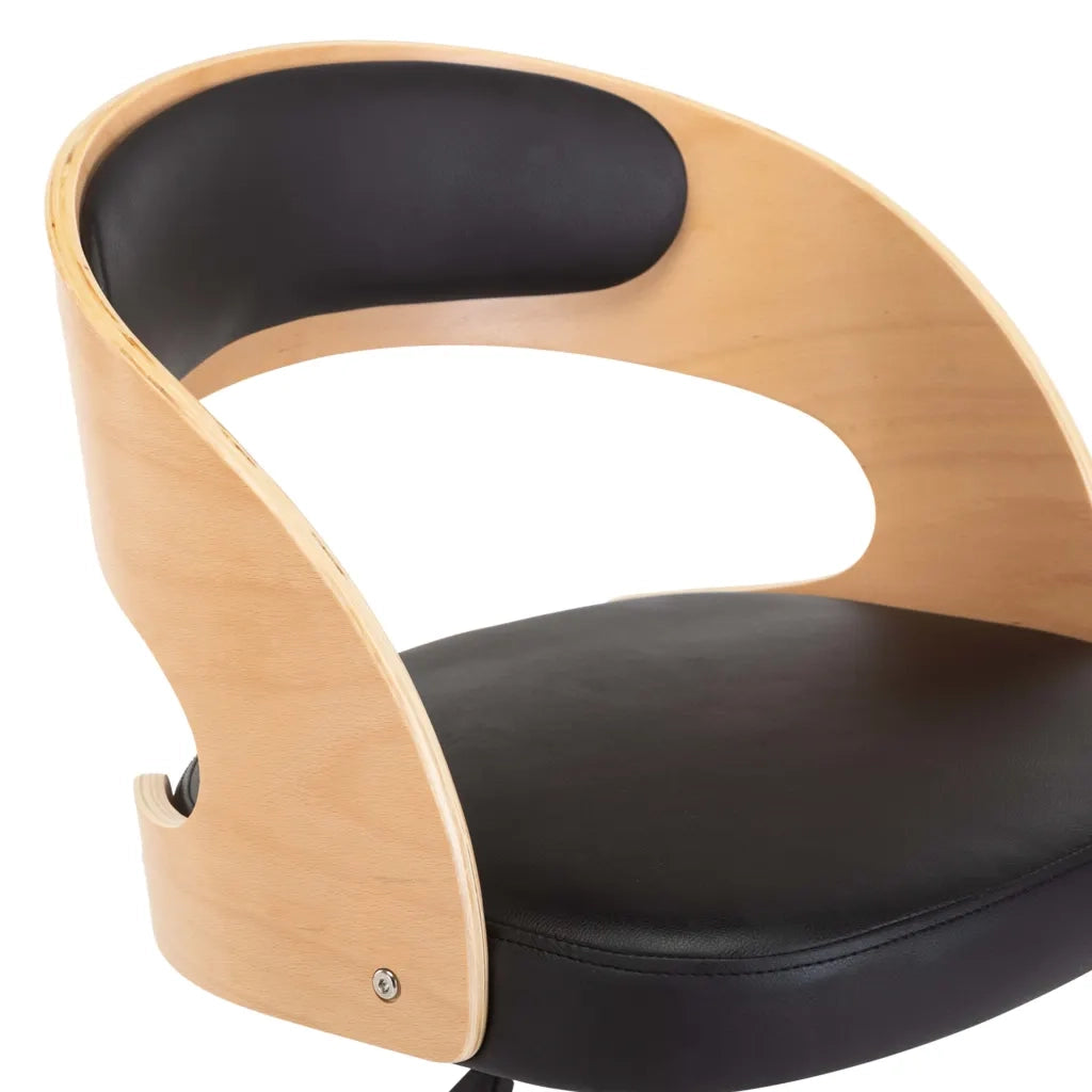 Sedie da Pranzo Girevoli 2 pz Nere in Legno Curvo e Similpelle cod mxl 9250