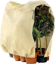 Vestiti per piante da inverno, sacchi di protezione per piante da appartamento, con cerniera e cordino di tiraggio, sacchi di protezione per piante da inverno, protezione per piante, velo resistente al gelo, 120x180 cm, beige