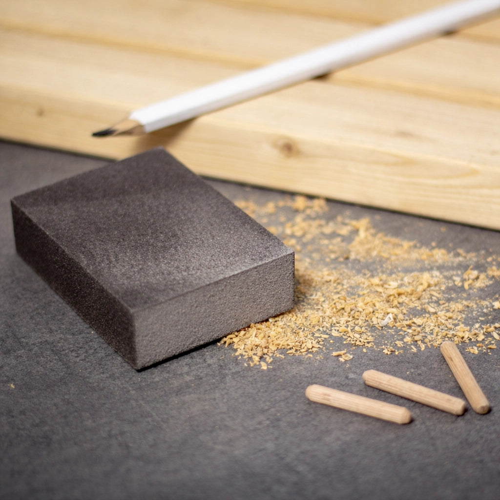 4 Spugne Abrasive P180 4 Lati per Legno Metallo Plastica Lavabili 48302