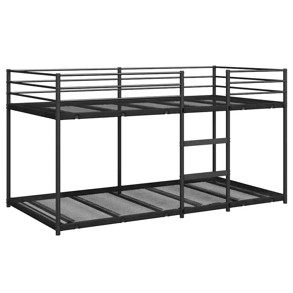 Letto a Castello senza Materasso Nero 90x200 cm in Acciaio 4019877