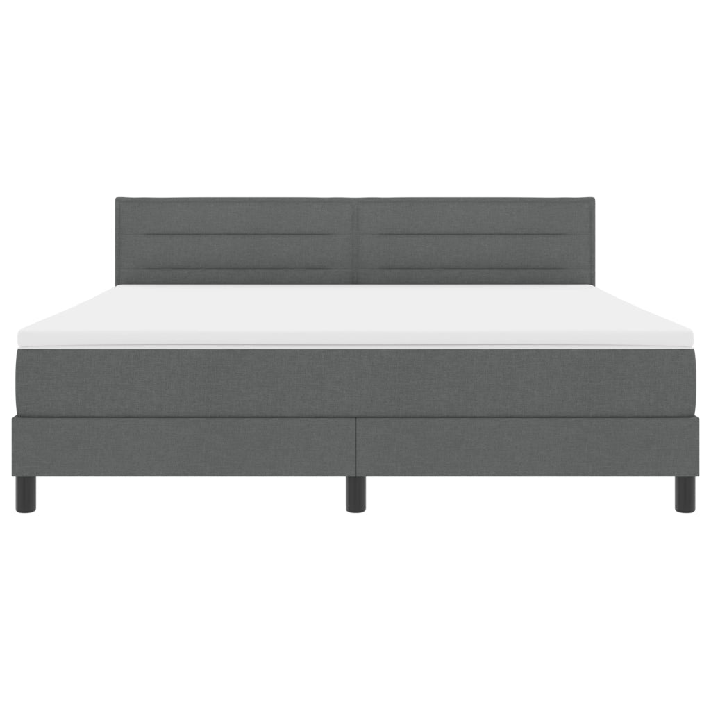 Letto a Molle con Materasso & LED Grigio Scuro 180x200 cm Tessuto
