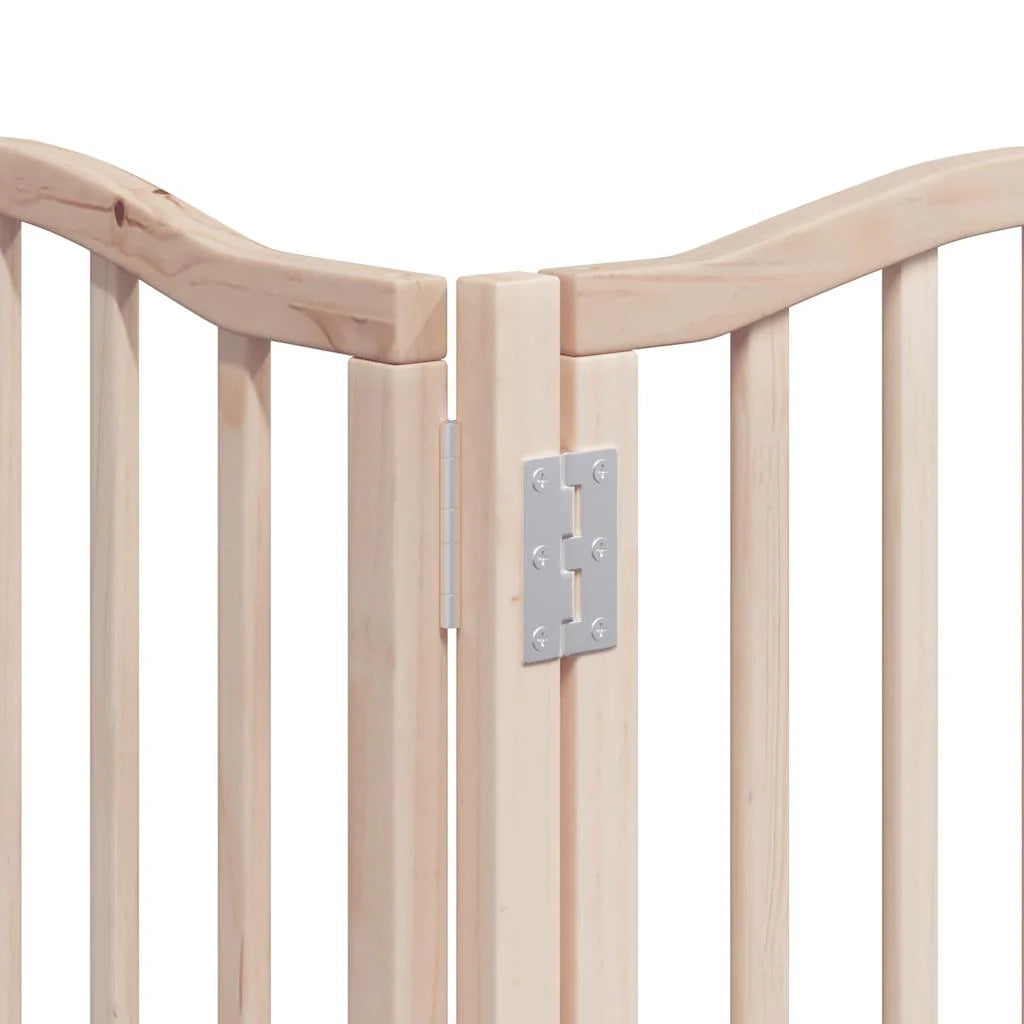 Cancelletto di sicurezza per animali domestici porta pieghevole 12 pannelli legno di pioppo marrone 02_0023139