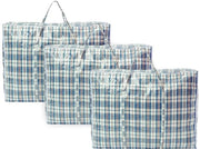 Tas per il bucato extra grande, confezione da 3 (60 x 50 x 25 cm), robusta e duratura, impermeabile, con cerniera, maniglia di stoffa, riutilizzabile
