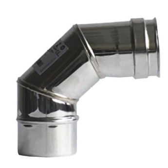 CANNA FUMARIA TUBO CURVA ACCIAIO INOX AISI 304 Monoparete 90°  -TUTTE LE MISURE- ø120