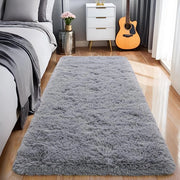 Tapijt profondo per piscina morbido 80x150 cm Loper grigio, Tapijt a pelo lungo per stanza da letto Antislip per stanza da letto cameretta, Tapijt moderno per stanza da letto Tapijt per comodino Tapijt a pelo lungo