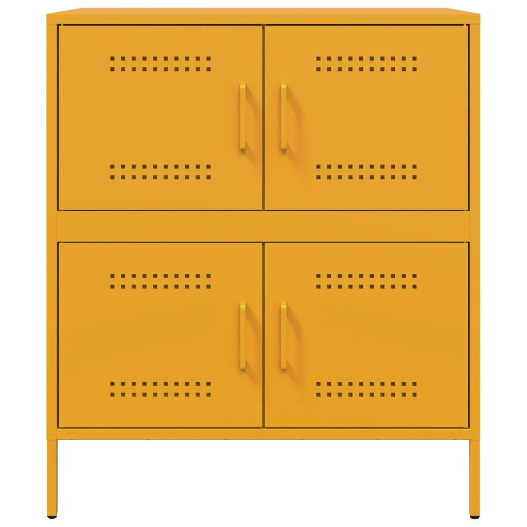 vidaXL Credenza Giallo Senape 68x39x79 cm in Acciaio