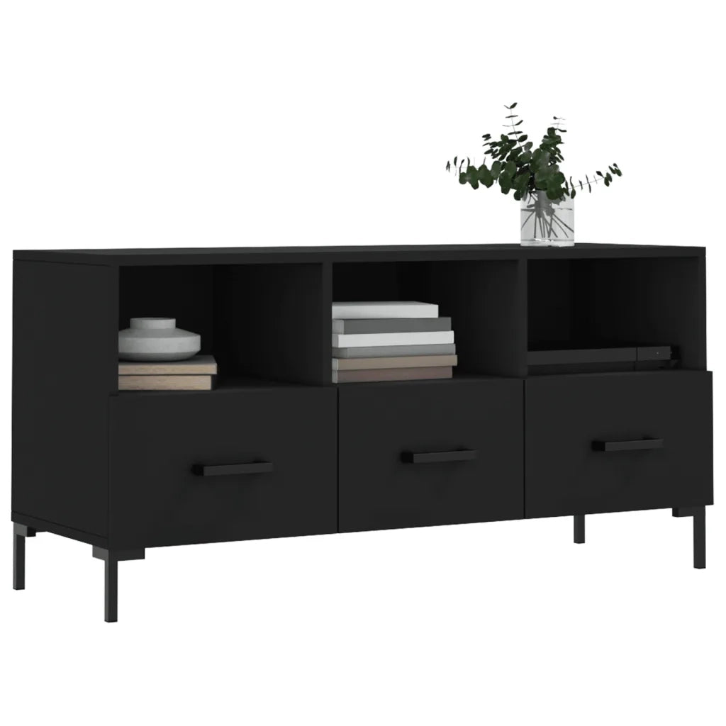 Mobile Porta TV Nero 102x36x50 cm in Legno Multistrato 829037