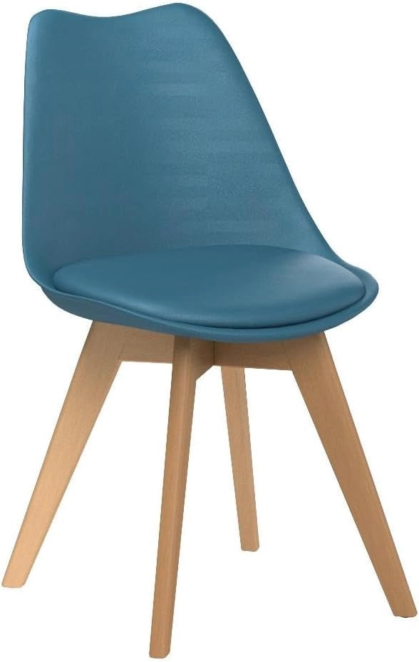 Set di 6 sedie SARA blu anatra per sala da pranzo