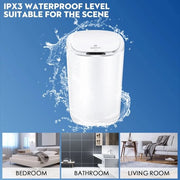 Contenitore Automatico di Rifiuti con Sensore - Raccoglitore di Rifiuti - Raccoglitore di Spazzatura - Container - Impermeabile - 9L - Circolare - 20x20x29cm - Bianco