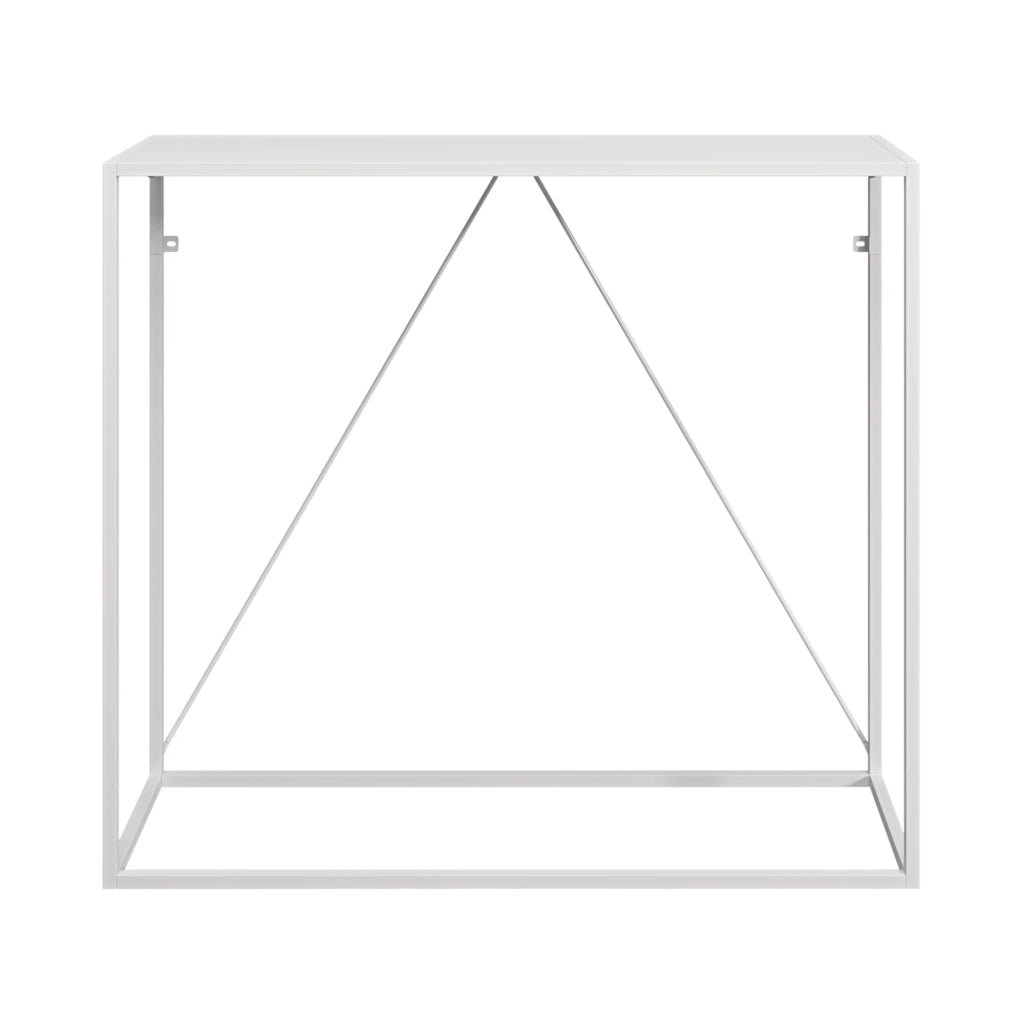 Tavolo consolle 90 x 30 x 80 cm per ingresso soggiorno sala da pranzo acciaio bianco 03_0010868