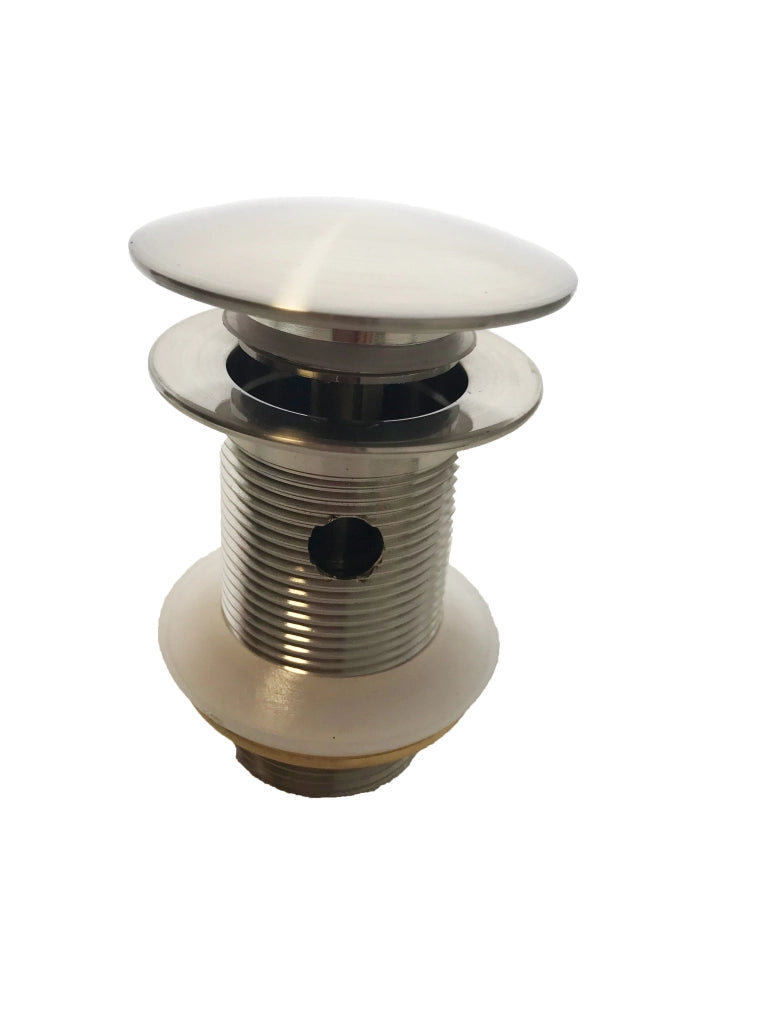 Piletta clip clap effetto acciaio inox satinato con troppo pieno