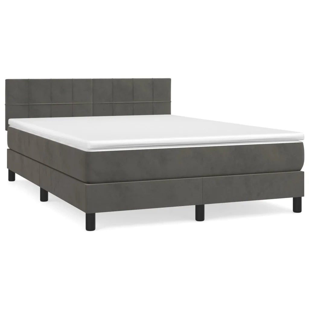 Giroletto a Molle con Materasso Grigio Scuro 140x200 cm Vellutocod mxl 75657