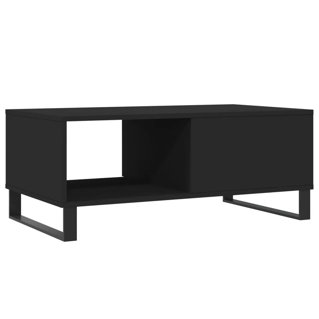 Tavolino da Salotto Nero 90x50x36,5 cm in Legno Multistrato 830573