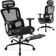 Sedia da ufficio ergonomica 75 x 66 x 113-120 cm con poggiatesta regolabile e braccioli 3D stile contemporaneo in tessuto a rete nero 20_0011090
