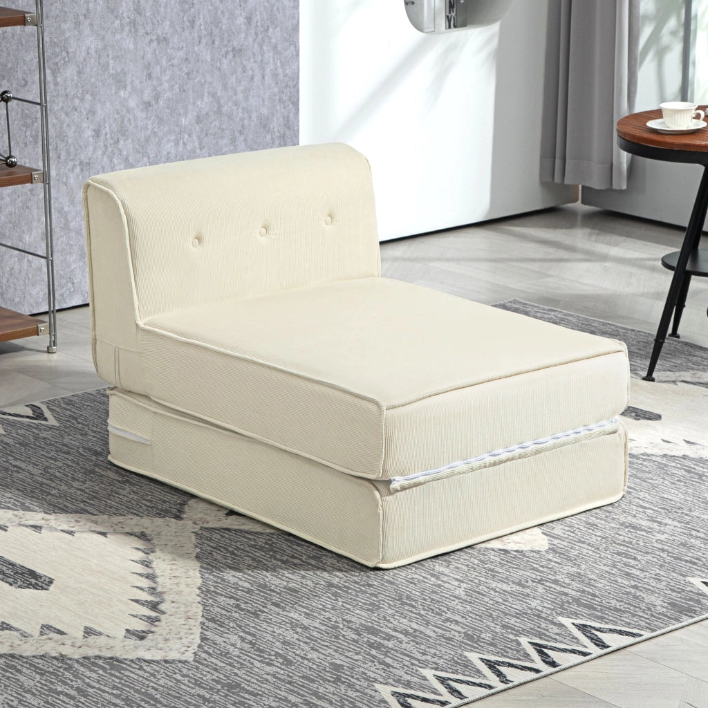 Letto Divano Pieghevole Imbottito ¨C Zephmum ¨C Bianco 90x200