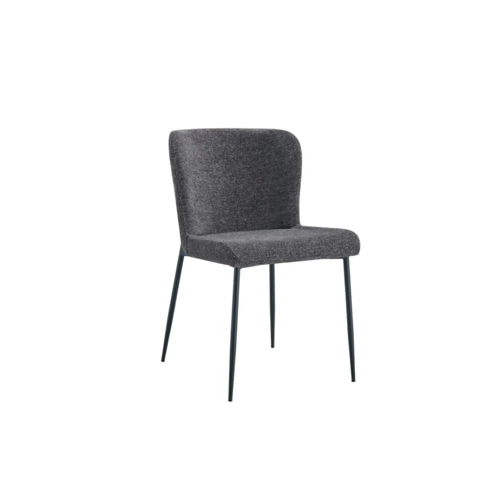 Set di 2 sedie LISE - Tessuto grigio scuro - Piedi in metallo - Comfort moderno - Design sobrio ed elegante