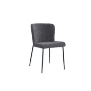 Set di 2 sedie LISE - Tessuto grigio scuro - Piedi in metallo - Comfort moderno - Design sobrio ed elegante