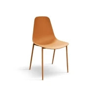 PAZZO DESIGN Sedia Alix arancio set da 4 sedie in Polipropilene e gambe metallo