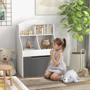 Libreria per Bambini 2 Livelli con Cassetto 62x40x88 cm Bianco