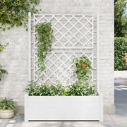 Fioriera da Giardino con Graticcio 100x43x142 cm PP Bianco