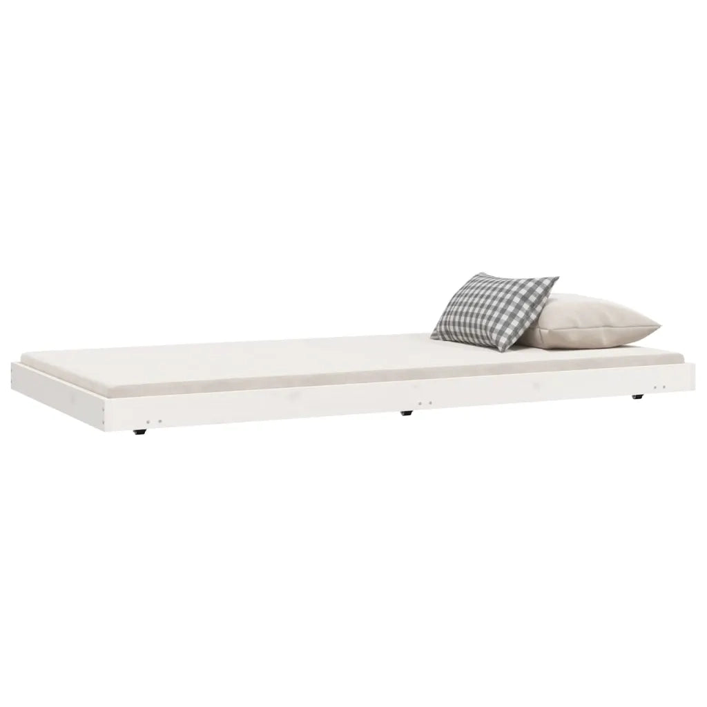 Giroletto senza Materasso Bianco 80x200 cm Legno Massello Pino 823500