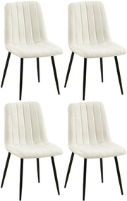 Set di 4 sedie Dijon crema,Tessuto