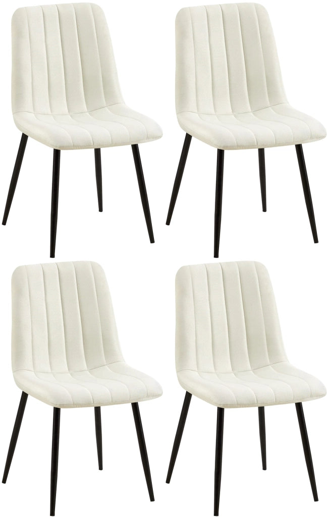 Set di 4 sedie Dijon crema,Tessuto